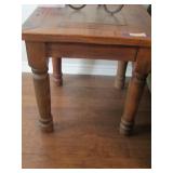 SIDE TABLE W/ TILE INSERT RUSTIC - 25"H X 24" X 24"
