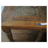 SIDE TABLE W/ TILE INSERT RUSTIC - 25"H X 24" X 24"