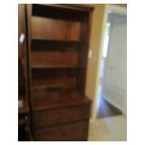 BOOK SHELF W/ 3 SHELVES, 2 DRAWERS MATCHES 14 & 17 76" X 20" X 22