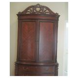 PULASKI FURNITURE FOXCRAFT ARMOIRE -2 DOORS & 3 DRAWERS , CARVED ACCENT ON TOP, CLAW FEET 92"H X 48"