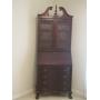 VINTAGE MAHOGANY SECRETARY DESK , TOP BOOKCASE W/ FINIALS, DROP DOWN FRONT, 4 DRAWERS BALL ON CLAW F