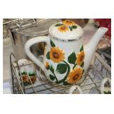 Sunflower Teacup and Teapot 