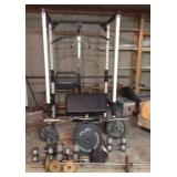 Tuff Stuff Weight Rack and Home Gym, 2- 45lb Wt, 2- 35lb Wt, 4- 10lb Wt, 4- 25lb Wt, 6- 5lb Wt