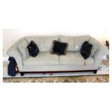 Bauhaus Micro Suede Style Sofa/Couch With Throw Pillows 32"T x 91"W