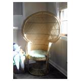 Vintage Wicker Fan Chair 61.5"T