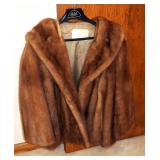Seidens Fine Furs Natural Mink Jacket Appears Large With Vintage Ladies Leather Gloves