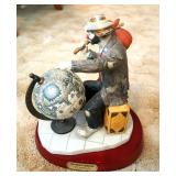 Emmett Kelly Jr. Limited Edition Collectible, "The World Traveler" Porcelain Figurine, EKJ Signature