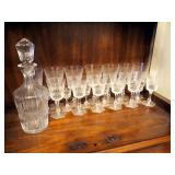 Crystal Bar Ware Set Includes 12" Decanter, Snifters Qty 13, Large Shallow Champagne Qty 12, Small S