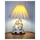 Porcelain Figural Lamp, 29"H, Unmarked, Qty 1, Couple