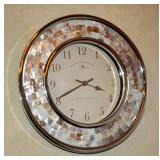 First Time Manufactory 10" Battery Wall Clock With Abalone Mosaic Edge