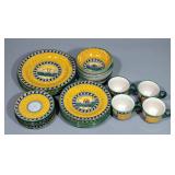 Geribi Deruta Italy Pottery Dinnerware, Hand Painted & Signed, Includes 3 Dinner Plates, 4 Salad Pla