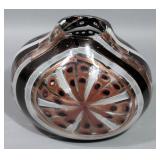 Murano Glass Amedeo Rossetto Art Glass Vase with COA, Signed, 8"W x 8"H