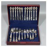 International Deep Silver, Silver Plate "Countess" Flatware Set for 12, 12 Forks, Salad Forks, Cockt