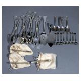 Assorted Flatware & Serving Utensils- Sterling Teaspoons, Qty 4, DH Savage, Fisher, and Unmarked, Se