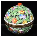 Herend Hungary Hand Painted Fantasy BonBons Pierced Reticulated Trinket / Potpourri Boxes, Large and