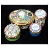 Halcyon Days Enamels Sentiments and Koala Trinket / Pill Boxes, Qty 4