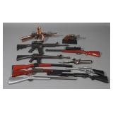 Novelty Firearm Lighters, Qty 11, Thompson Tommy Gun, F102 Derringer, NRA and More