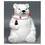 Coca-Cola Coke Style Polar Bear Cookie Jar, 10"H