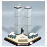 Danbury Mint Twin Towers Commemorative September 11th World Trade Centers Sculpture, 9"H