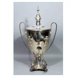 International Silver Co Hand Made Silver Plate Ornate Coffee Urn, 24"H, with Dust Cover