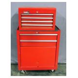 Popular Mechanics 6-Drawer Rolling Tool Box / Tool Center with Bulk Storage Panel Door, 26.5"W x 45"
