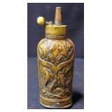 Ornate Brass Powder Flask, 5"