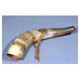 Powder Horn Inscribed "Leroy", Leather Strap, 15"L
