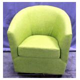 Upholstered Round Bucket / Barrel Swivel Chair, 29"W x 31"H
