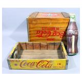 Coca-Cola/Coke Bottle Crates, Qty 2, 18"W x 14"H x 13.D, and 18.5"W x 4"H x 12"D, and Coca-Cola "Rob