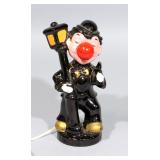 Vintage Hobo Red Nose Lamp Post Ceramic Bar Lamp, 9"H