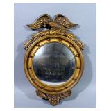 Federalist Style Circular Wall Mirror, 18.5"D x 28"H