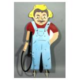 Folk Art "Farmer" Sprinkler Holder, 36"H