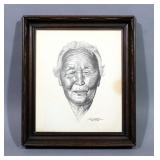 Schacht Portrait Print, Wood Frame with Square Nails, 15" x 17"