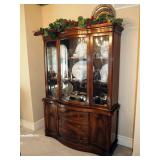 Solid Wood / Curved Glass China Cabinet 70" x 50" x 16"