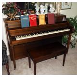 Estey Standard Spinet Piano 37" x 56" x 24", Piano Bench And Decor