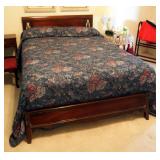 Full-Size Wood Bed Frame Including Head Board, Foot Board, Rails & Hollywood Base 39" x 82" x 57, Qu