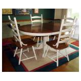Dining Room Table including Leaf 31" x 60" x 42"And Matching High Back Chairs Qty. 4