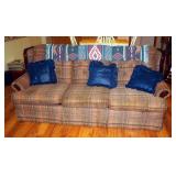 Sleeper Sofa 35" x 82" x 38" With Decorative Pillows & Throw