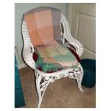 Wicker Chair, Throw Blanket,Telephone Table And Oscillating Fan