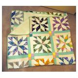 Hand Stitched Star Quilt, 72" x 64"