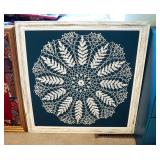 Framed Crocheted Pieces, Qty. 2, 28" x 28" And 28" x 21"