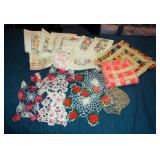 Hand Made Crocheted Doilies & Embroidered Tea Towels, Qty. Aprox. 25
