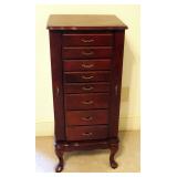 Felt-Lined Jewelry Armoire With Mirror 40" x 18" 16"