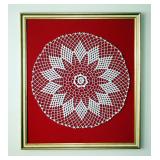 Framed Crocheted Pieces, 33" x 49" And 23" x 19" Including 1 Small Framed Stencil Art