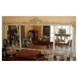 Large Cut Glass Buffet Mirror 22" x 56"