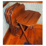 Solid Wood TV Trays Qty. 4 And Stand