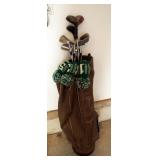 Vintage Spalding & Wilson Golf Clubs Including Golf Bag