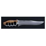 Whitetail Cutlery Handmade Knuckle Buster Hunting Knife w/ Leather Sheath, #WT-471WH/SH, 14"L, NIB