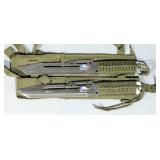 USA Freedom Forever Tactical Knives with Paracord Wrapped Handles and Nylon Sheaths, Qty 2, 12"L, 7.