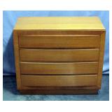 Vintage Rway Blonde Buffet with Four Drawers, 32.5"H x 37.75"W x 19"D